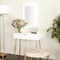 Set of 2" White Wood Contemporary Console Table with Mirror, 31" x 31" x 16"